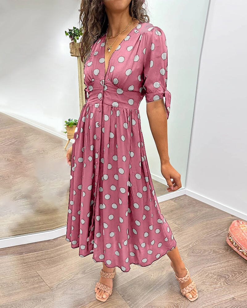š„š·Last Day Promotion 48% OFF - šDeep V-neck polka-dot dress-unitmotorā¢