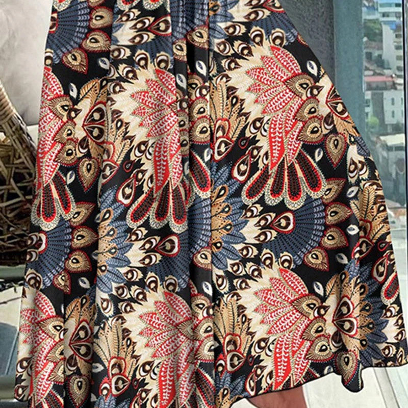 Women's Fashionable Floral Print High Waisted Skirt-unitmotor™