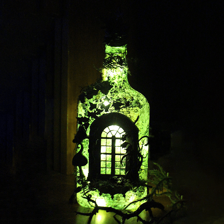 Altered Art Bottle - Mystical forest stories-unitmotor™