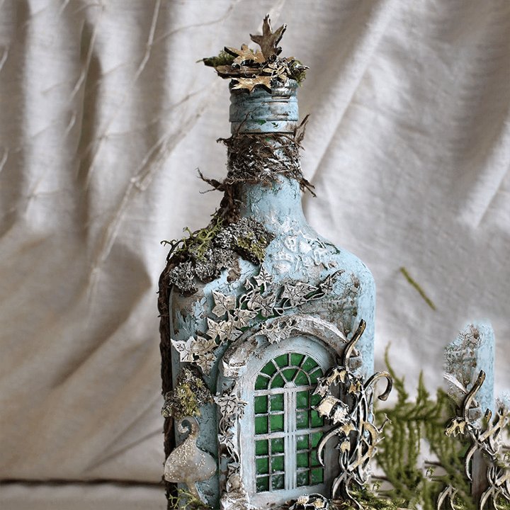 Altered Art Bottle - Mystical forest stories-unitmotor™