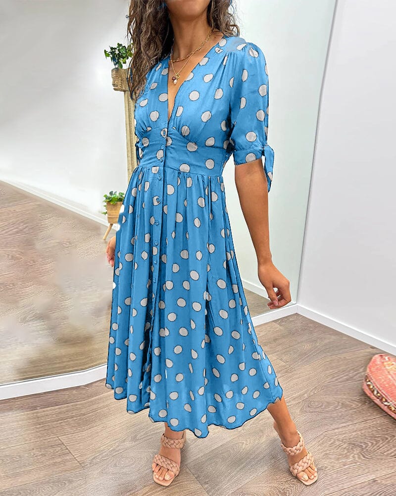 š„š·Last Day Promotion 48% OFF - šDeep V-neck polka-dot dress-unitmotorā¢