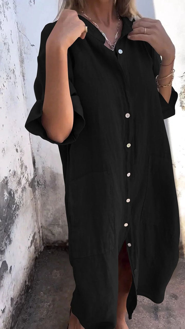 Shirt Style Casual Long Dress (Buy 2 Free Shipping)-unitmotor™