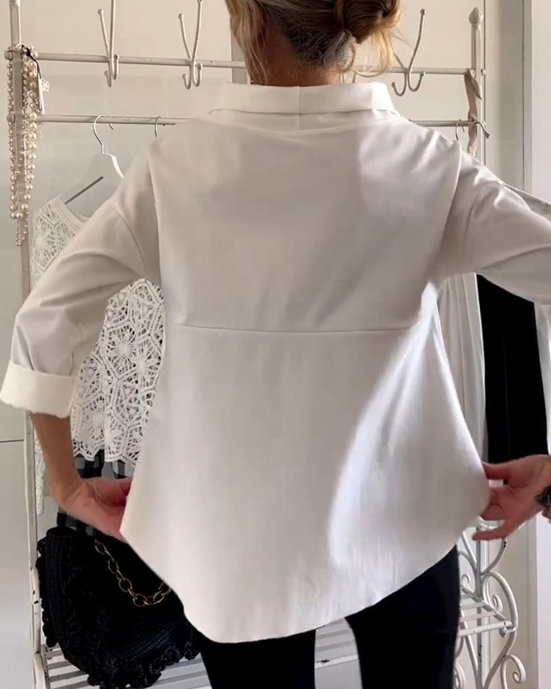 (BUY 2 FREE SHIPPING) Casual Wide Lapel Half Turtleneck Top-unitmotor™