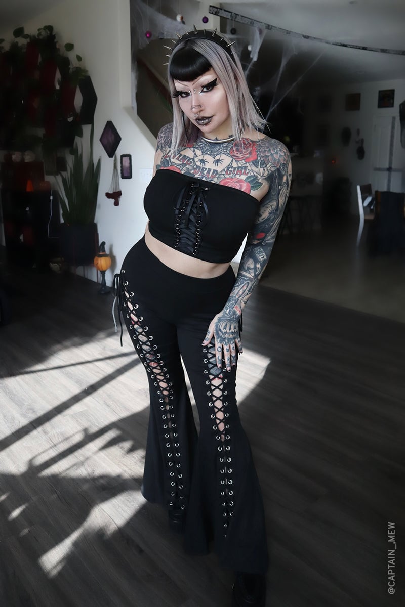 Lace Up Flare Pants-unitmotor™