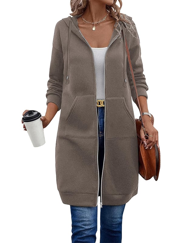 🔥🔥Women Casual Zip up Long Fleece Hoodie