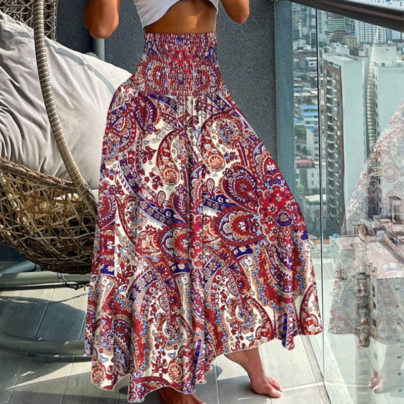 Women's Fashionable Floral Print High Waisted Skirt-unitmotor™