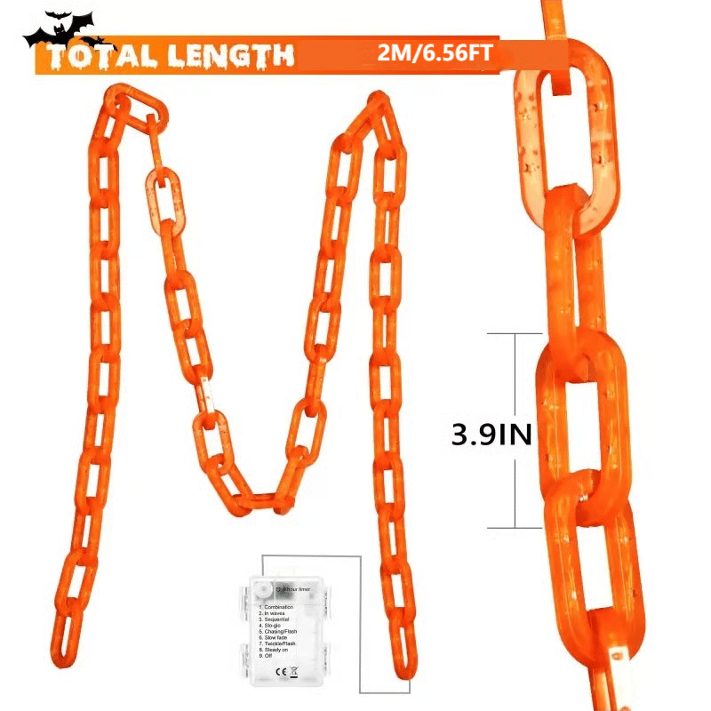 💥ON SALE💥Halloween Chain-Link String Lights, Waterproof✨🕯️