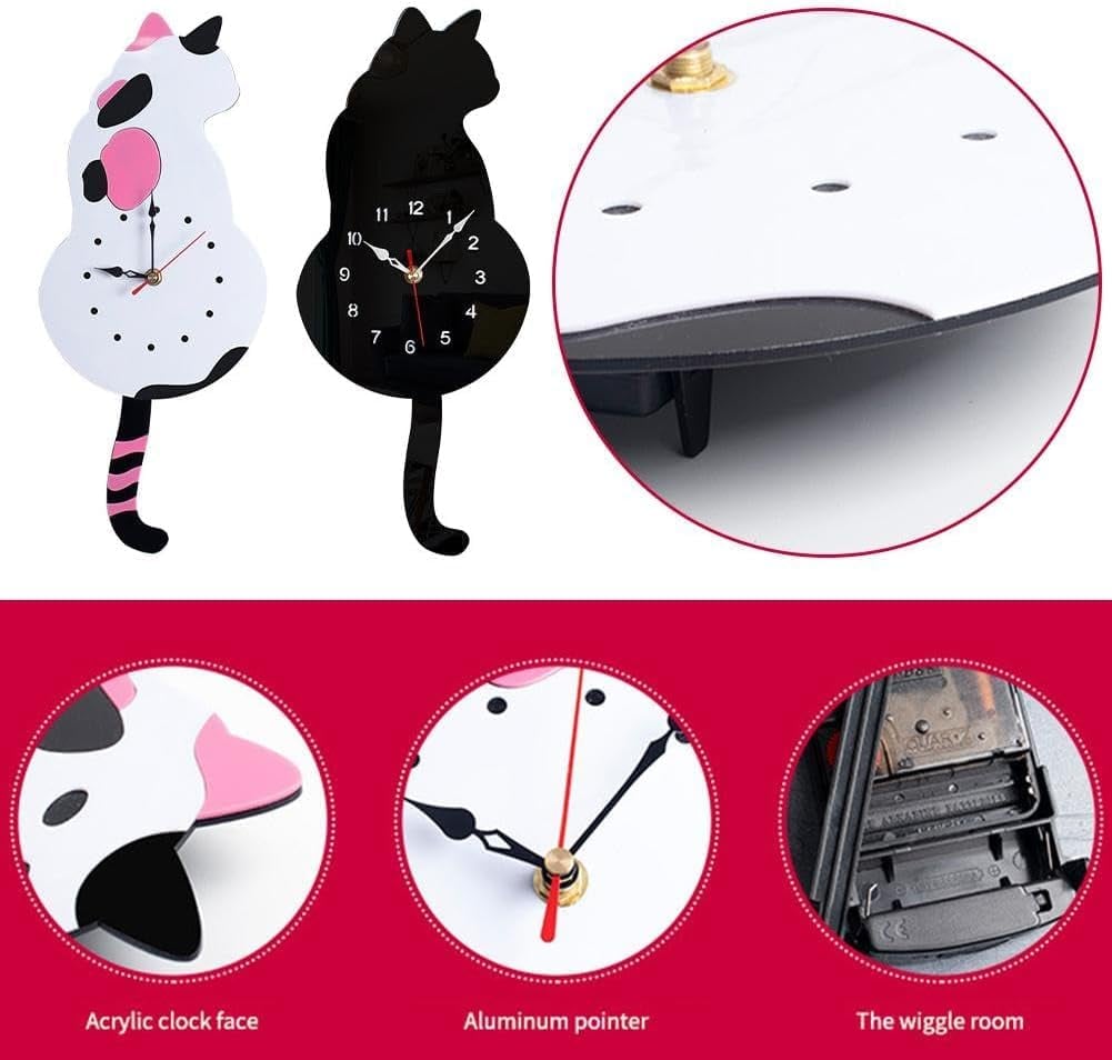 Creative Cute Cat Clock With A Movable Tail