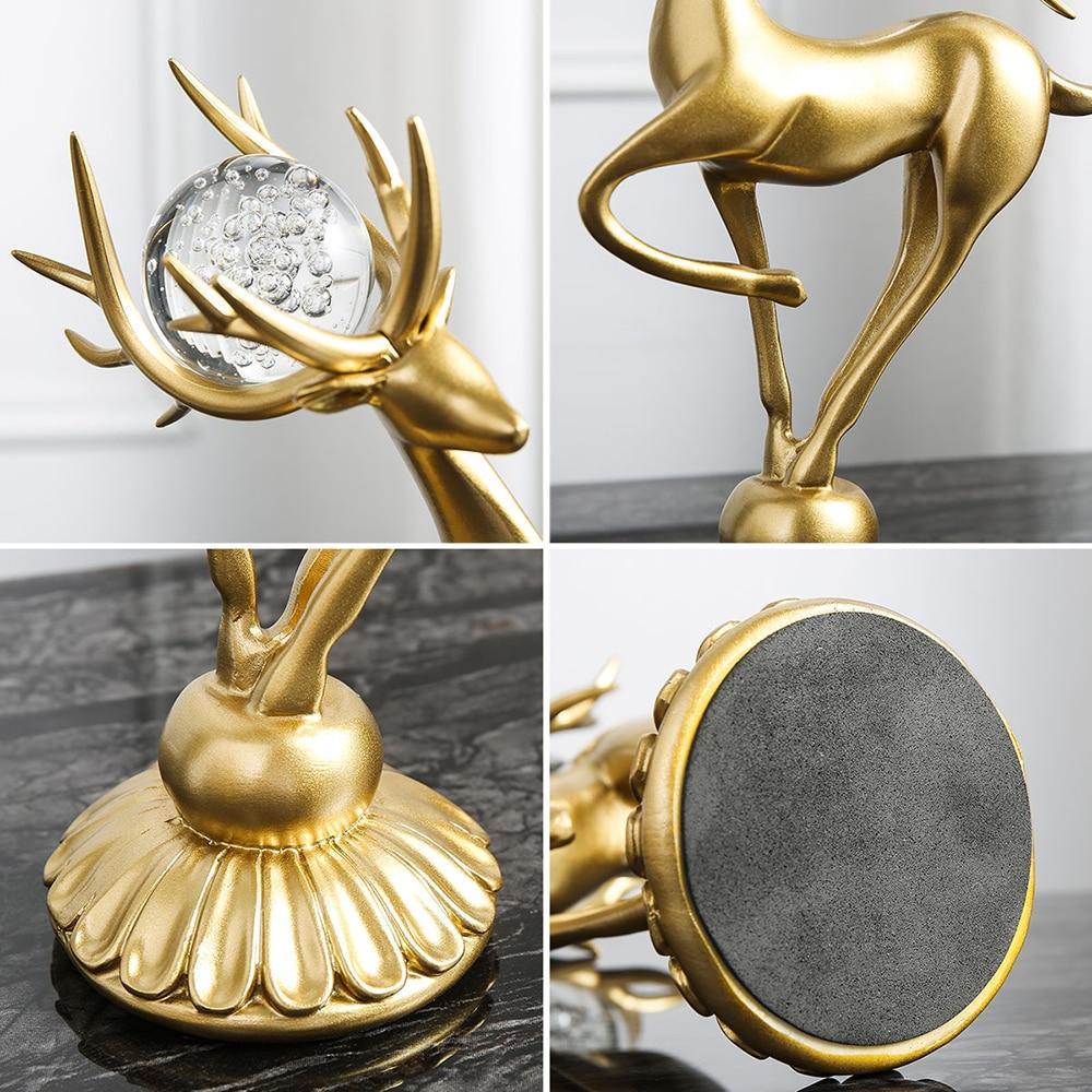 Handmade Golden Deer Animal Figurine-unitmotor™