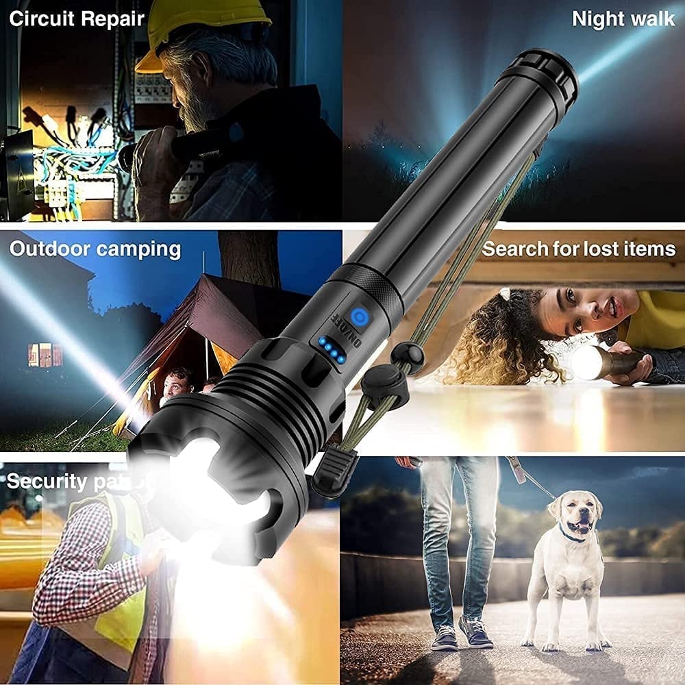 LED Rechargeable Tactical Laser Flashlight 90000 High Lumens-unitmotor™