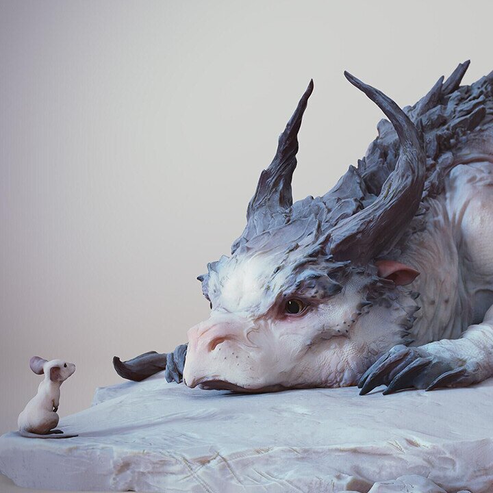 Dragon And Mouse - Art Sculpture-unitmotor™