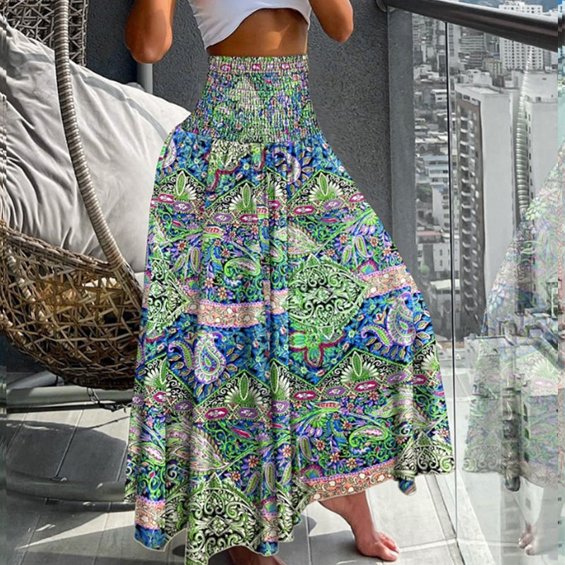 Women's Fashionable Floral Print High Waisted Skirt-unitmotor™