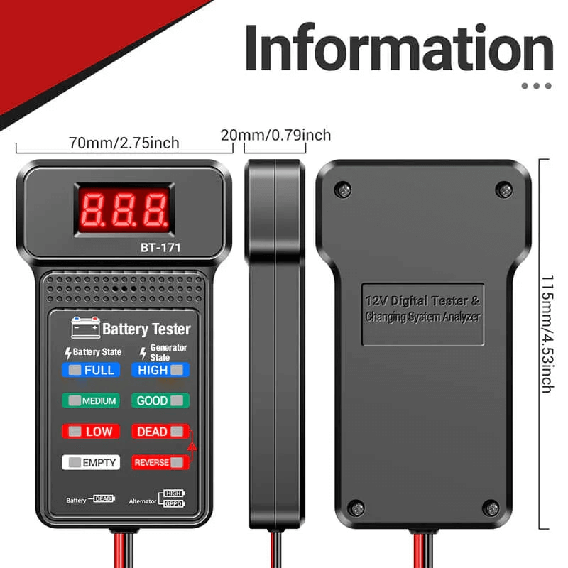 Multi-function car 12V battery tester-unitmotor™