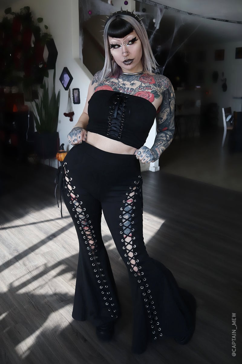 Lace Up Flare Pants-unitmotor™