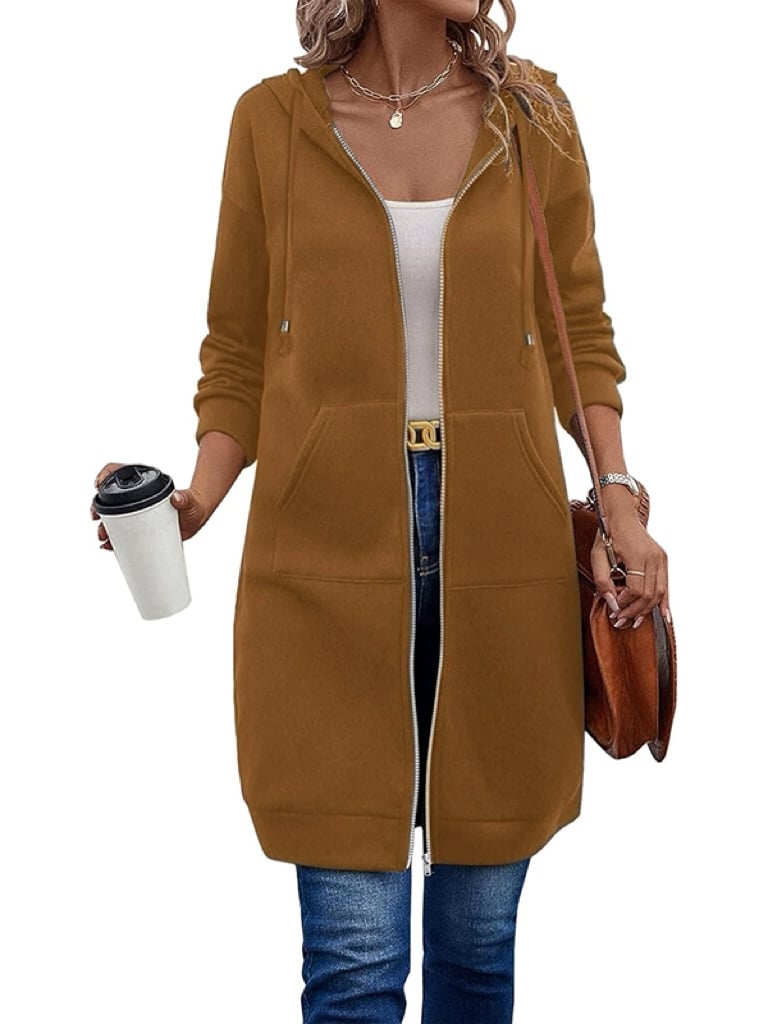 🔥🔥Women Casual Zip up Long Fleece Hoodie