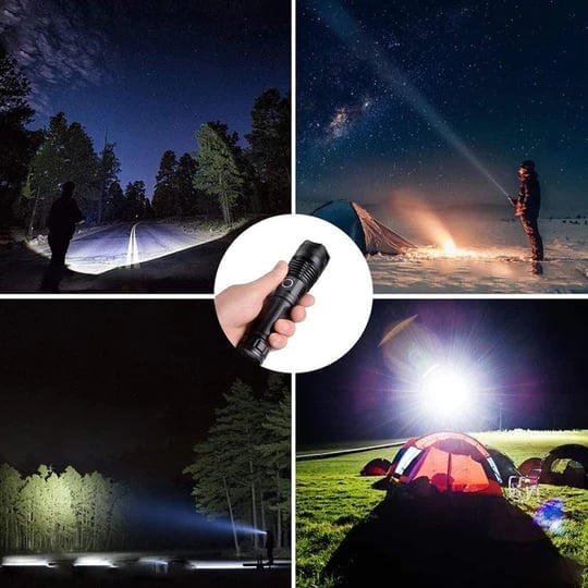 LED Rechargeable Tactical Laser Flashlight 90000 High Lumens-unitmotor™
