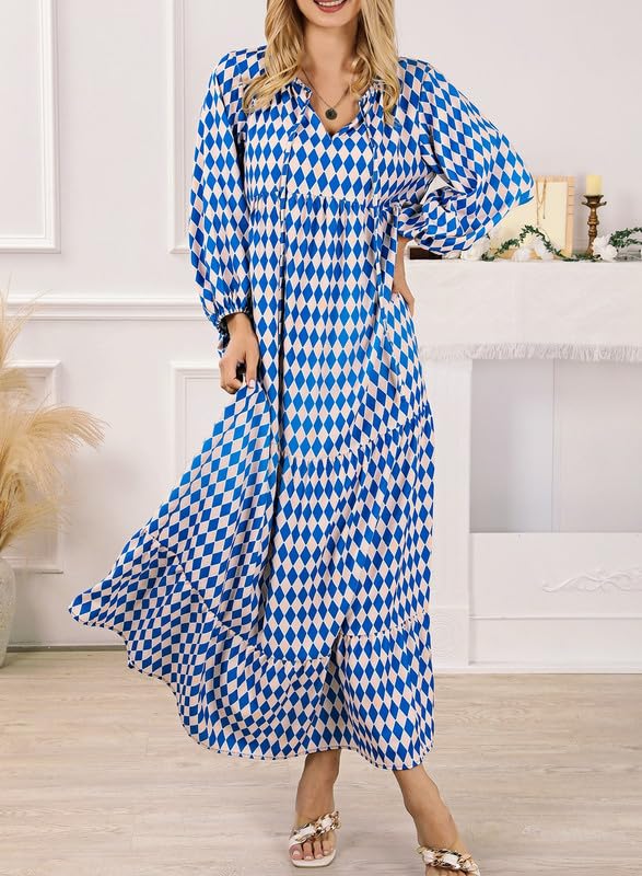 💥Special sale - Women's Puff Sleeve Floral Boho Maxi Dress