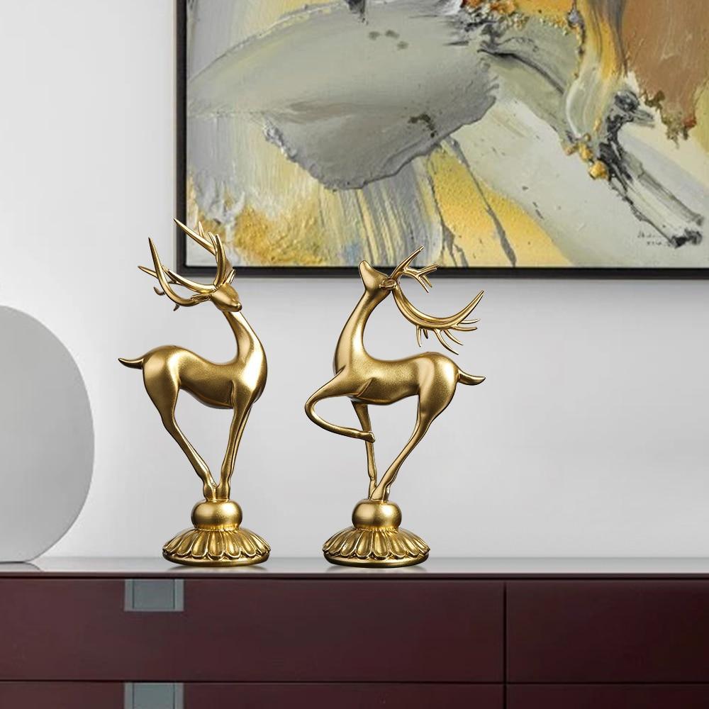 Handmade Golden Deer Animal Figurine-unitmotor™