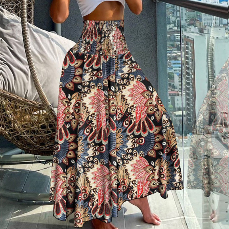 Women's Fashionable Floral Print High Waisted Skirt-unitmotor™