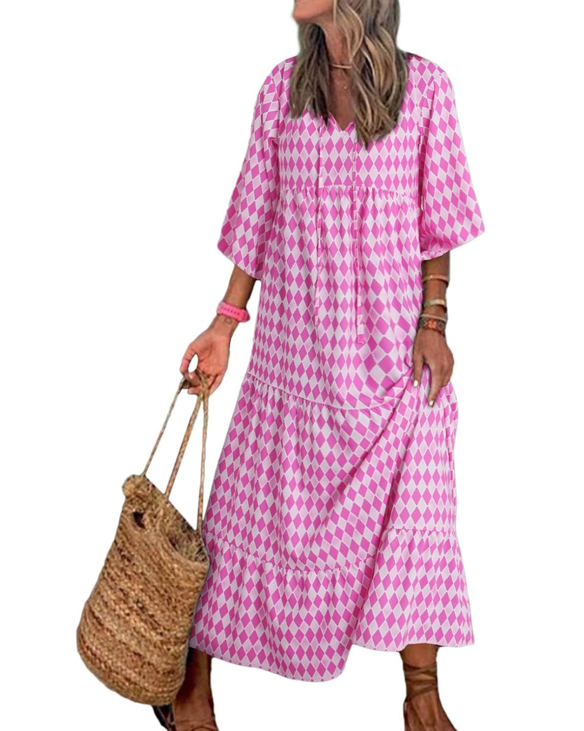 💥Special sale - Women's Puff Sleeve Floral Boho Maxi Dress