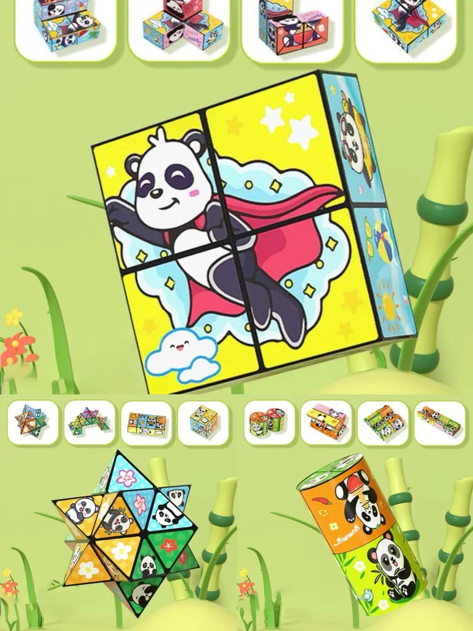🧒✨Creative Folding Panda Magic Cube Toy for Kids