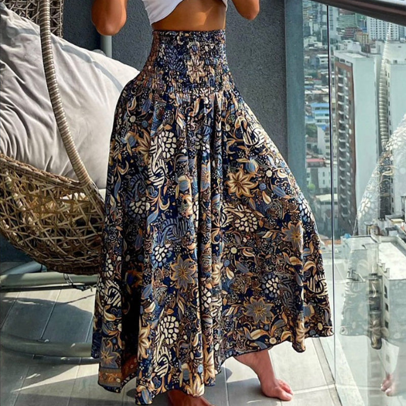 Women's Fashionable Floral Print High Waisted Skirt-unitmotor™
