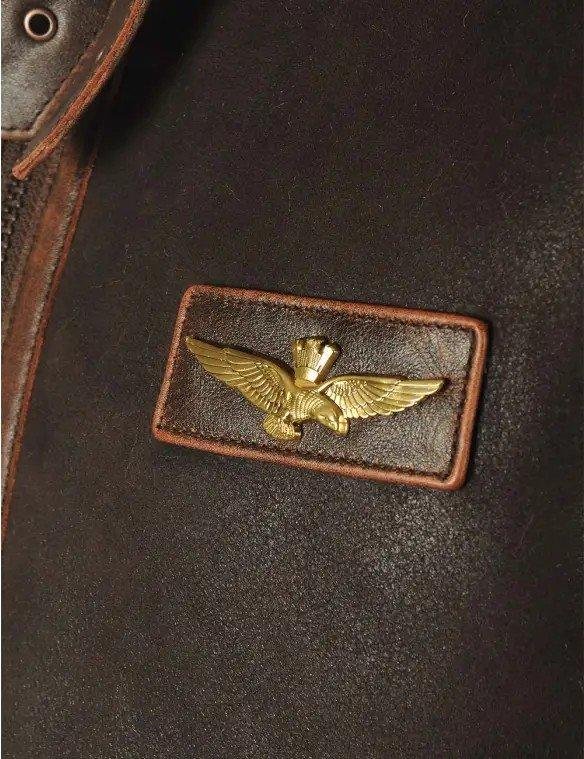 Pilot leather jacket-made of sheepskin {Free Shipping! ! }