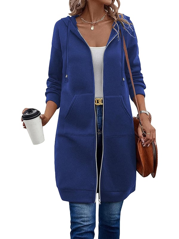 🔥🔥Women Casual Zip up Long Fleece Hoodie