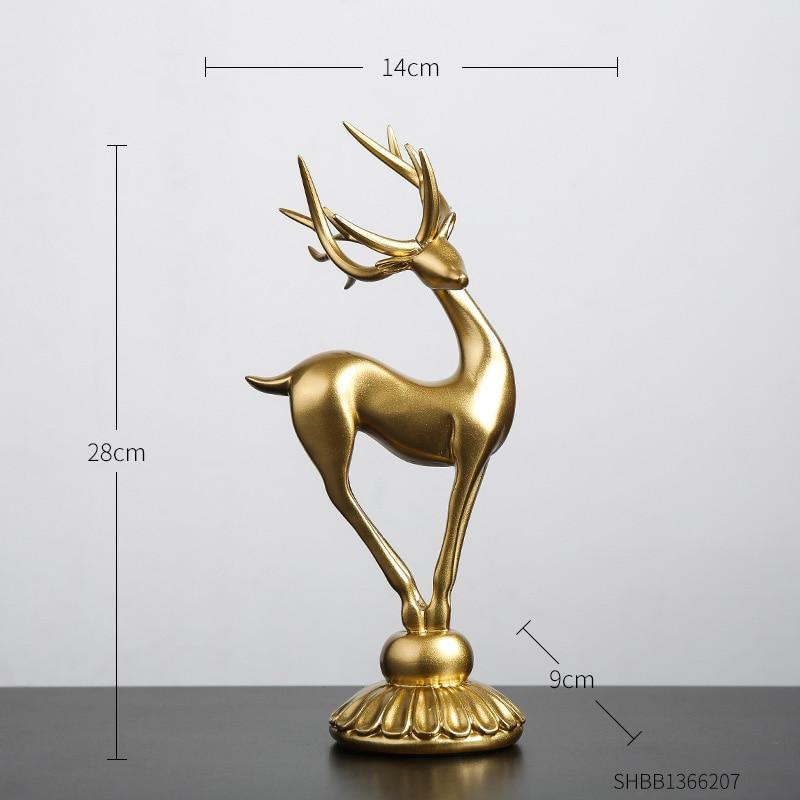 Handmade Golden Deer Animal Figurine-unitmotor™