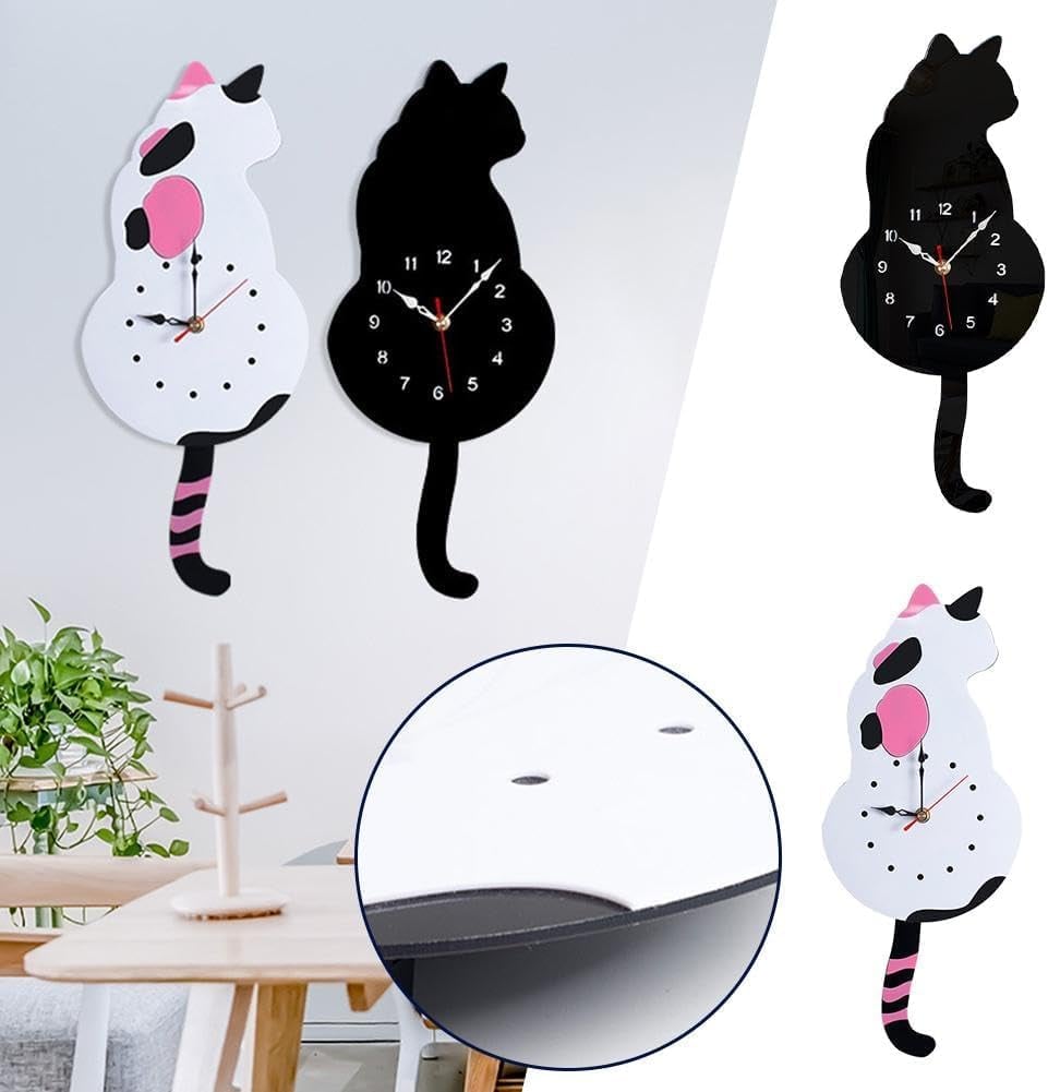 Creative Cute Cat Clock With A Movable Tail