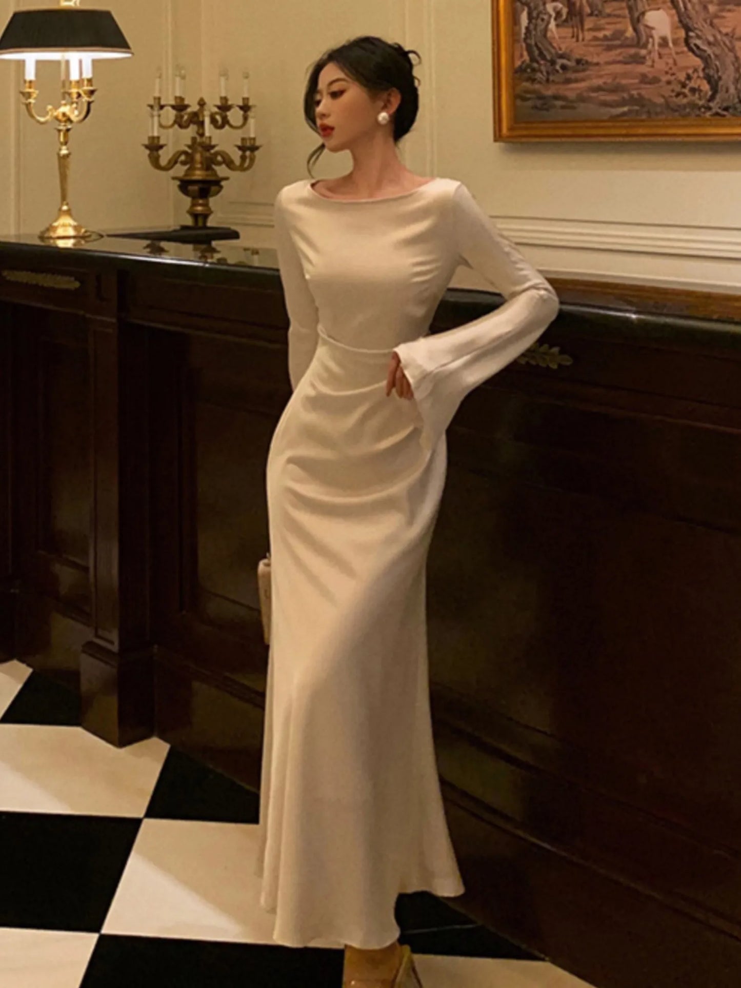 French Vintage Flare Sleeve Mermaid Dress-unitmotor™