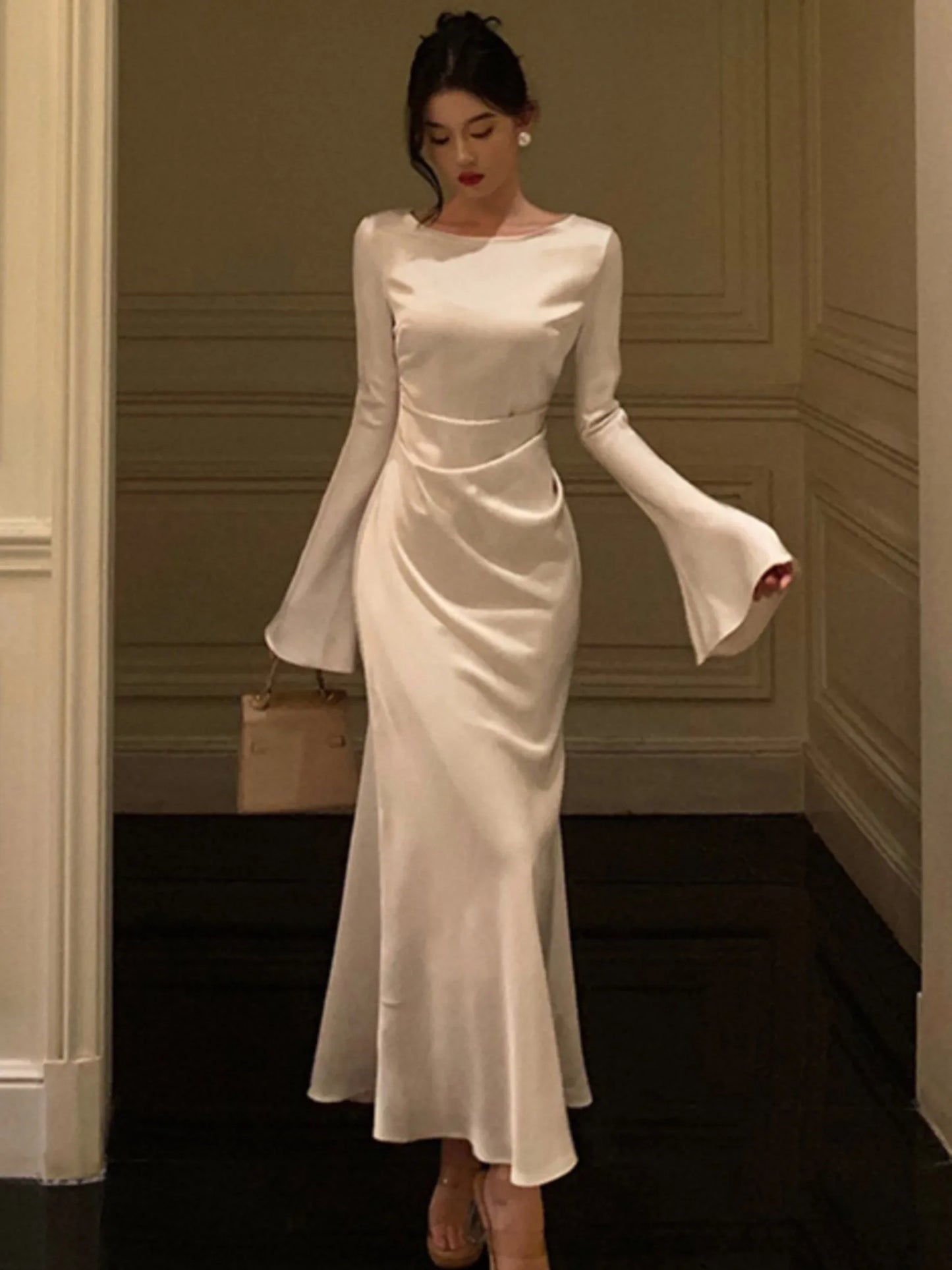 French Vintage Flare Sleeve Mermaid Dress-unitmotor™
