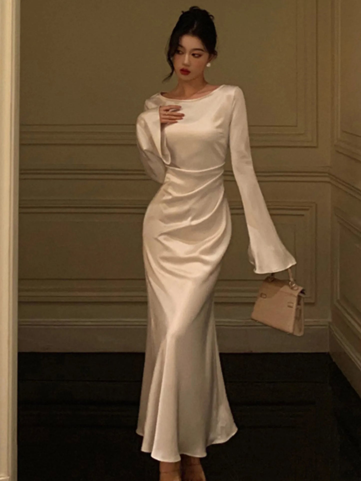 French Vintage Flare Sleeve Mermaid Dress-unitmotor™