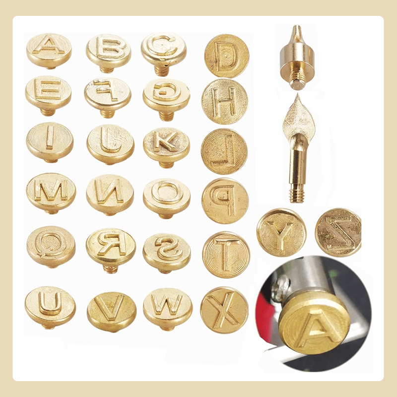 unitmotor™-🎁26 Letters Copper Mold —DIY Wood Burning/Carving Set