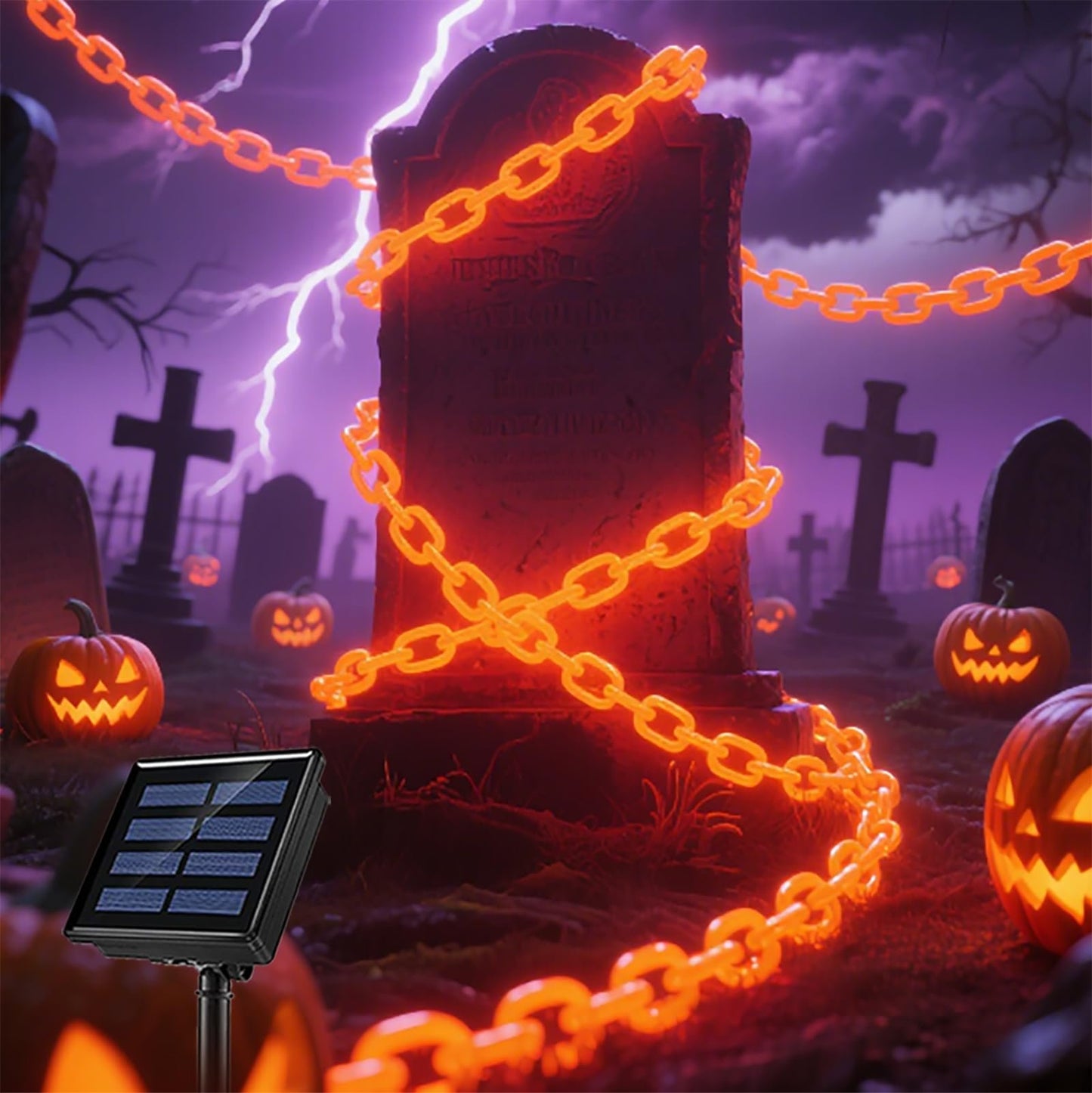 💥ON SALE💥Halloween Chain-Link String Lights, Waterproof✨🕯️