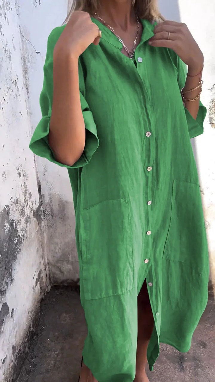 Shirt Style Casual Long Dress (Buy 2 Free Shipping)-unitmotor™