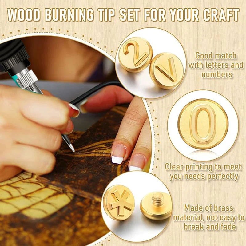 unitmotor™-🎁26 Letters Copper Mold —DIY Wood Burning/Carving Set