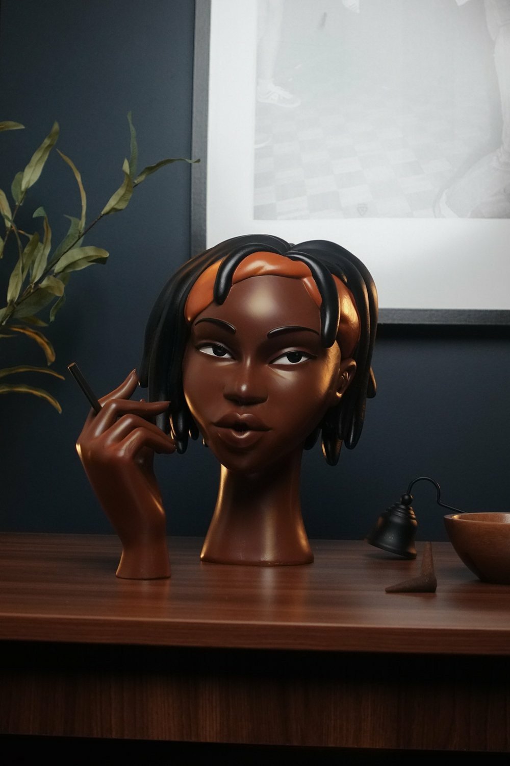 Head Incense Burner Black Woman