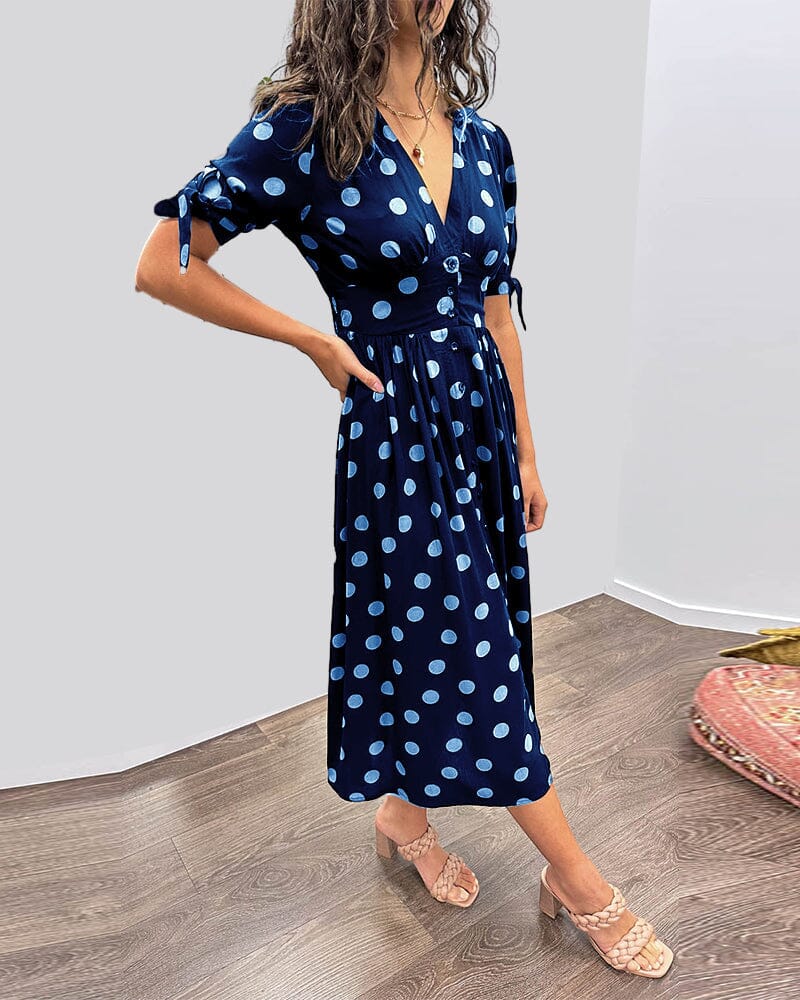 š„š·Last Day Promotion 48% OFF - šDeep V-neck polka-dot dress-unitmotorā¢