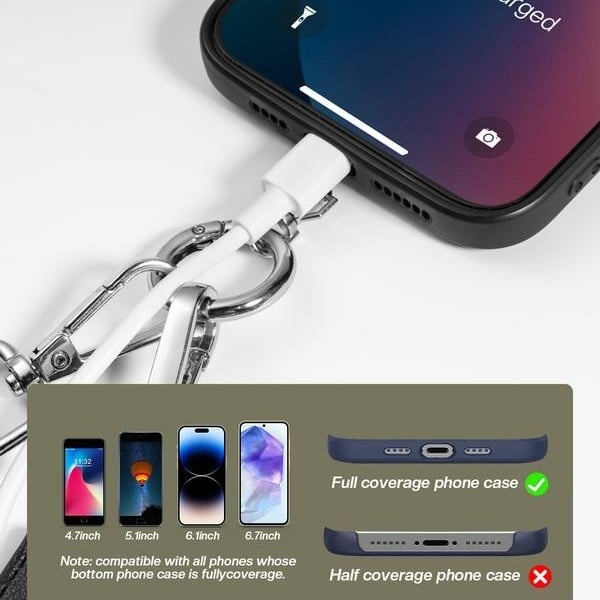 Adjustable Phone Lanyard Crossbody Strap with Wallet