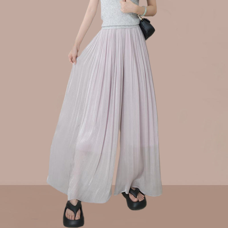 👗Glazed Ice Silk Floor-Length Wide-Leg Culottes-unitmotor™