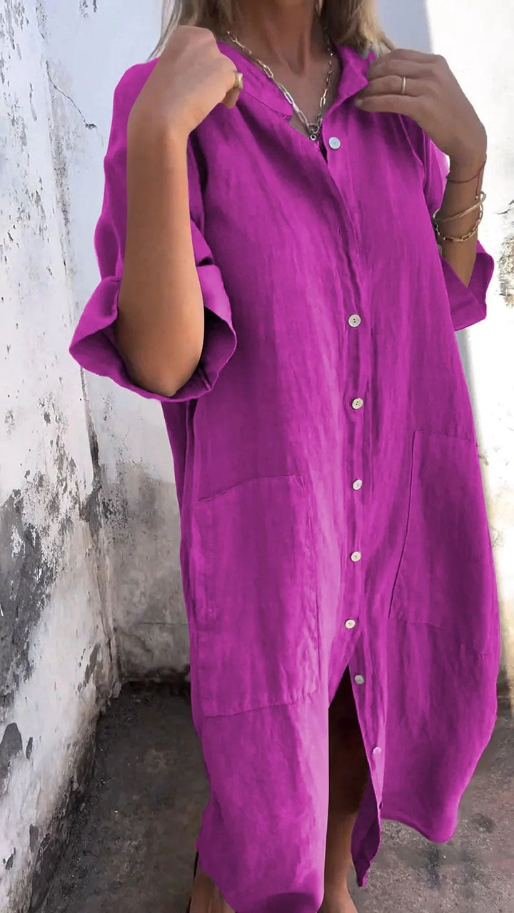 Shirt Style Casual Long Dress (Buy 2 Free Shipping)-unitmotor™