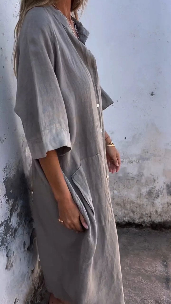 Shirt Style Casual Long Dress (Buy 2 Free Shipping)-unitmotor™