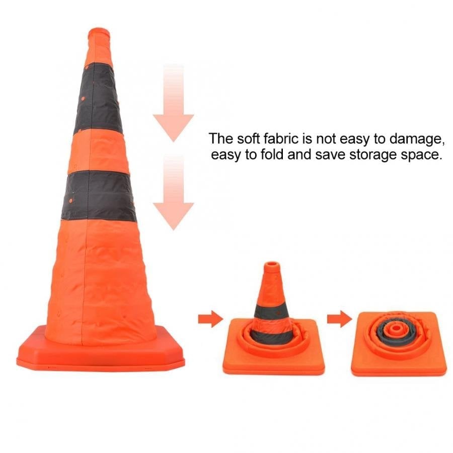 Foldable Traffic Reflective Safety Cone with LED Lights-unitmotor™