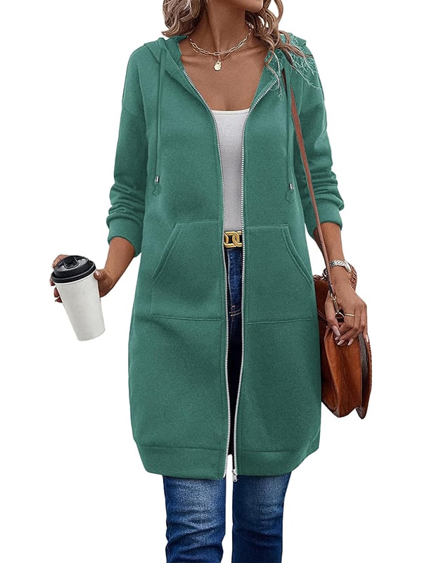 🔥🔥Women Casual Zip up Long Fleece Hoodie