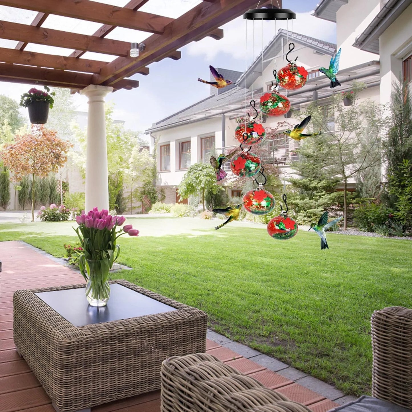 New Charming Wind Chimes Hummingbird feeders Garden Decor