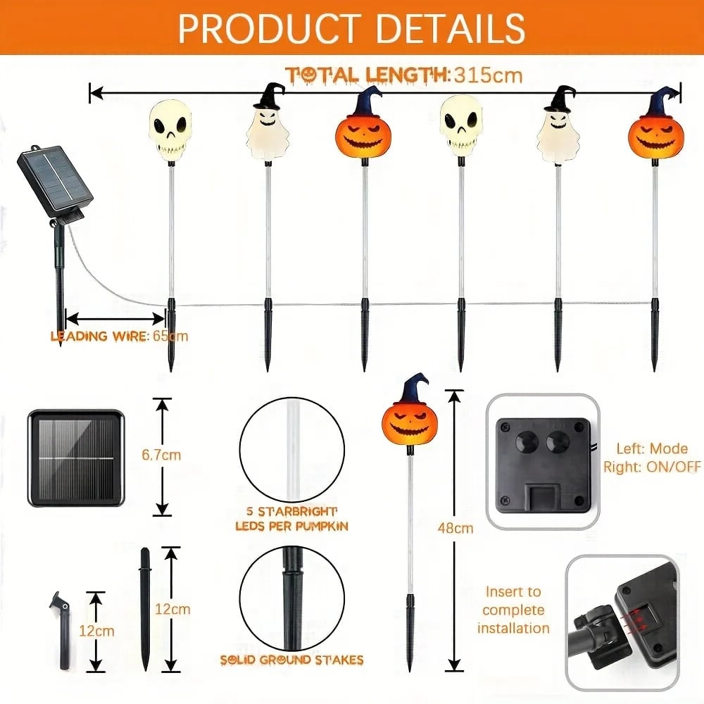 🎃6 in 1 Halloween Solar Garden Lights