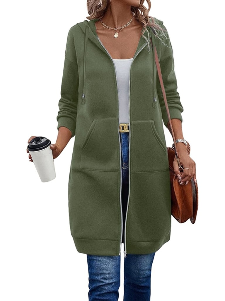 🔥🔥Women Casual Zip up Long Fleece Hoodie
