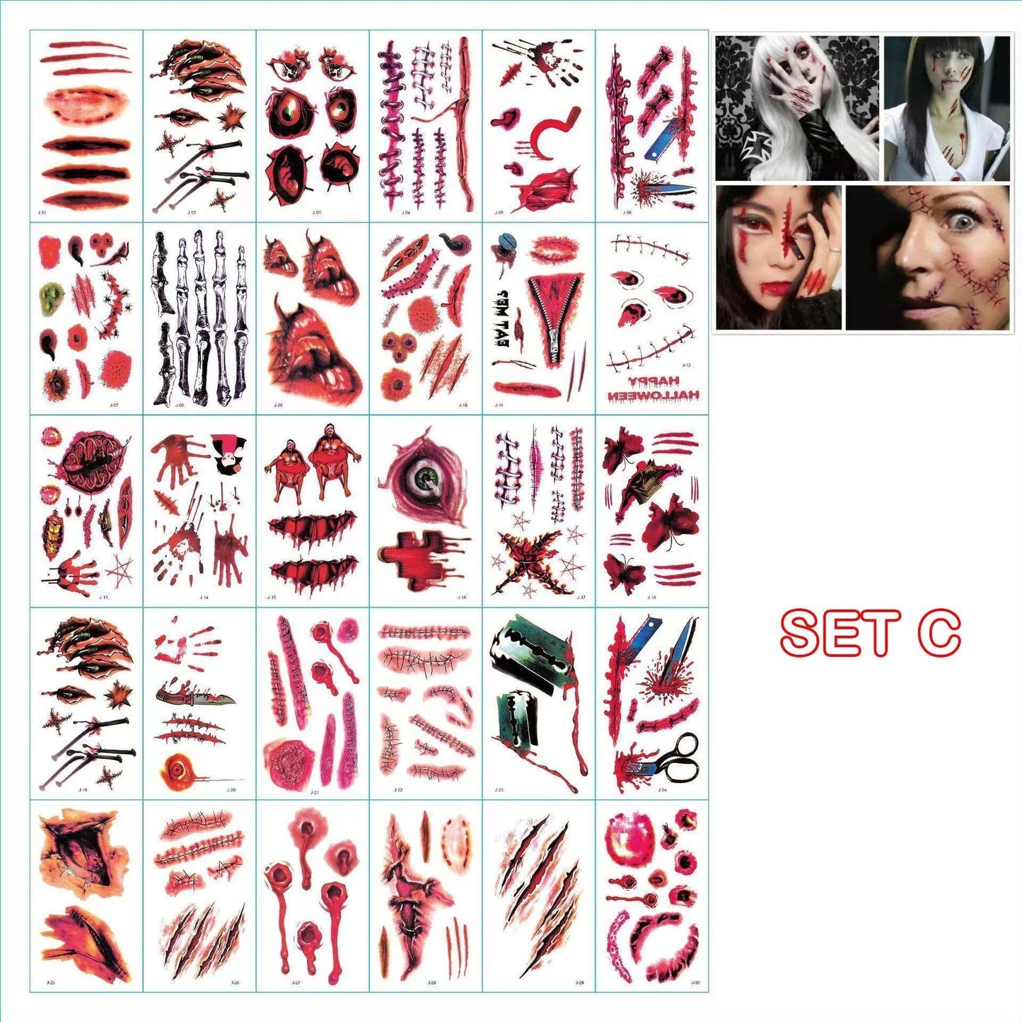 🎃Temporary Halloween Prank Makeup Tattoo😈Realistic and easy to remove