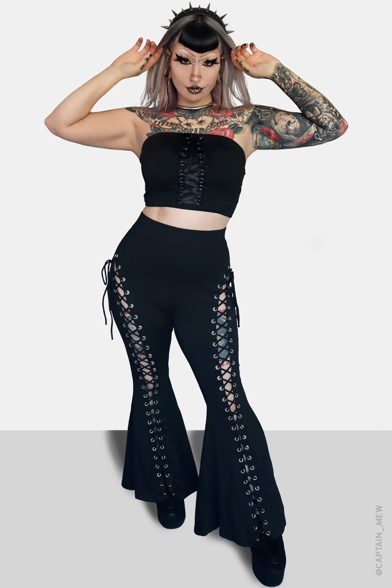 Lace Up Flare Pants-unitmotor™